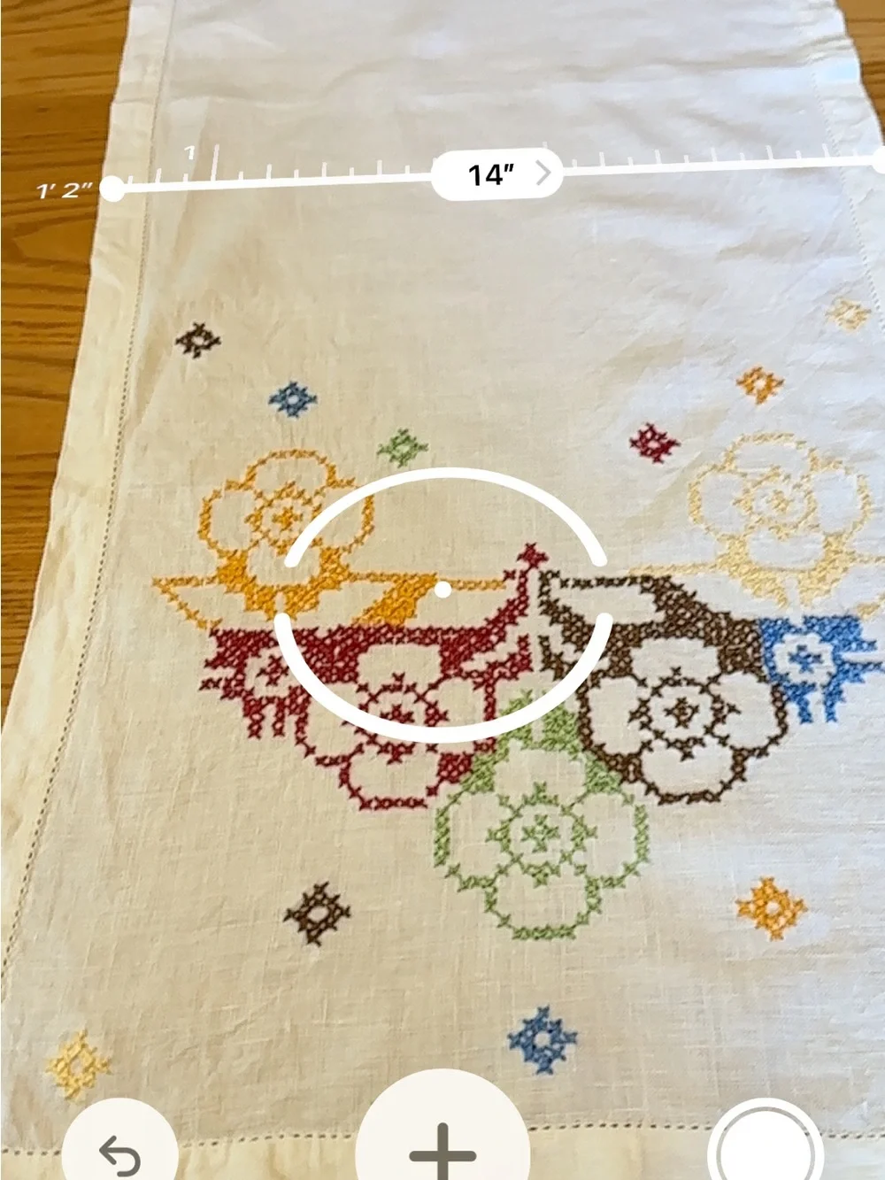 Embroidered Floral Linen Table Runner - Multicolor